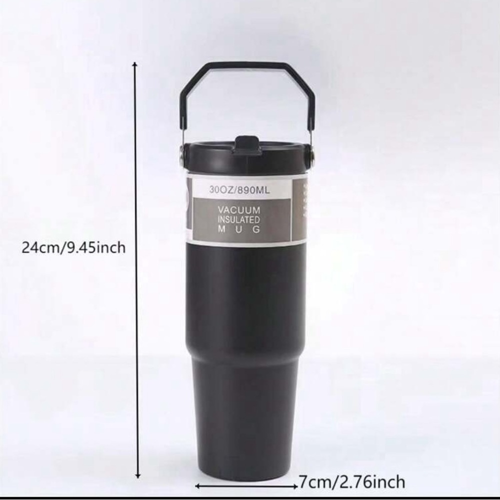 Insulated Tumbler With Handle, Stainless Steel Vacuum Double Wall Insulated